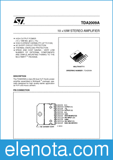 STMicroelectronics TDA2009A datasheet
