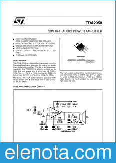 STMicroelectronics TDA2050 datasheet