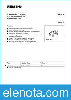 Infineon TDA4814 datasheet