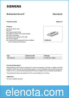 Siemens Semiconductor TDA6160-2X datasheet