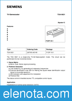 Infineon TDA6621 datasheet