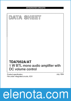 Philips TDA7052A/AT datasheet