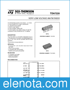 STMicroelectronics TDA7220 datasheet