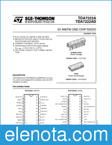 STMicroelectronics TDA7222 datasheet
