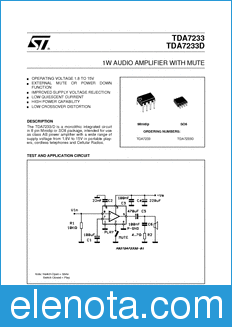 STMicroelectronics TDA7233 datasheet