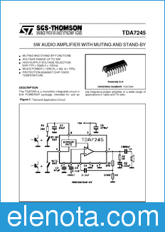 STMicroelectronics TDA7245 datasheet