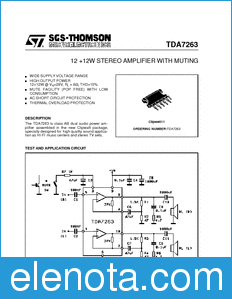 STMicroelectronics TDA7263 datasheet