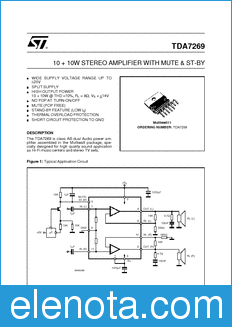 STMicroelectronics TDA7269 datasheet