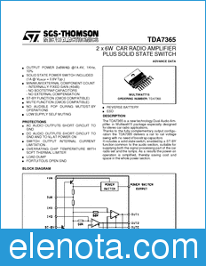 STMicroelectronics TDA7365 datasheet