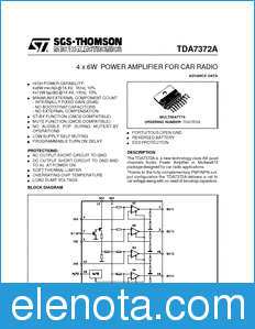 STMicroelectronics TDA7372A datasheet