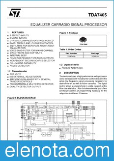 STMicroelectronics TDA7405 datasheet