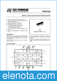 STMicroelectronics TDA7434 datasheet