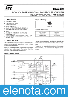 STMicroelectronics TDA7469 datasheet