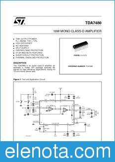 STMicroelectronics TDA7480 datasheet