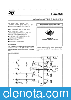STMicroelectronics TDA7497S datasheet