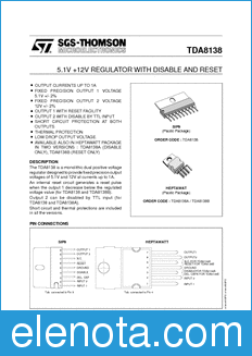 STMicroelectronics TDA8138 datasheet