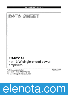 Philips TDA8511J datasheet