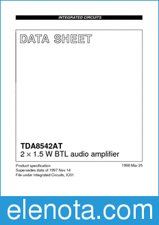Philips TDA8542AT datasheet