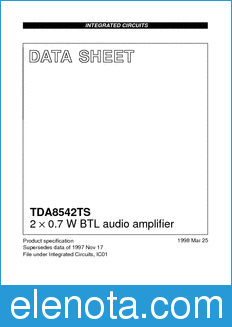 Philips TDA8542TS datasheet
