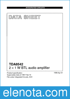 Philips TDA8542 datasheet