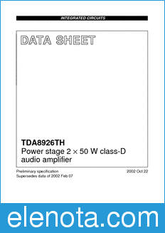 Philips TDA8926TH datasheet