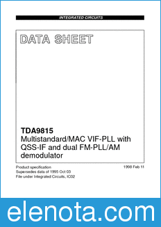 Philips TDA9815 datasheet
