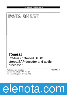Philips TDA9852 datasheet