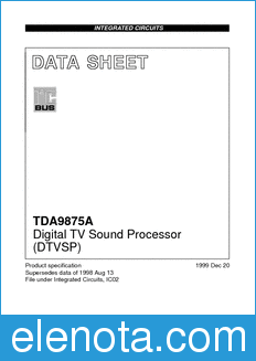 Philips TDA9875A datasheet