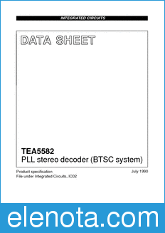 Philips TEA5582 datasheet