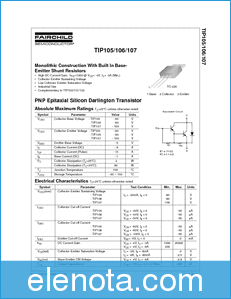 Fairchild  Semiconductor TIP105/106/107 datasheet