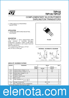 STMicroelectronics TIP132 datasheet
