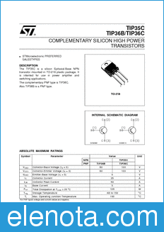 STMicroelectronics TIP35C datasheet