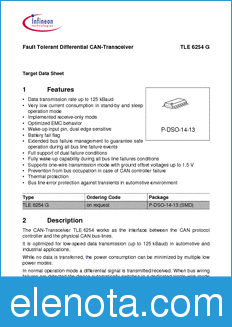 Infineon TLE6254G datasheet