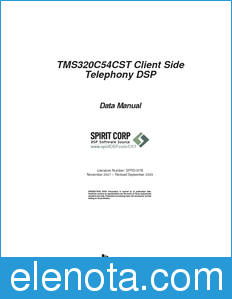 Texas Instruments TMS320C54CST datasheet