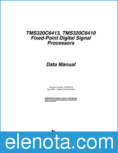 Texas Instruments TMS320C6410 datasheet