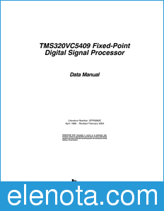 Texas Instruments TMS320VC5409 datasheet
