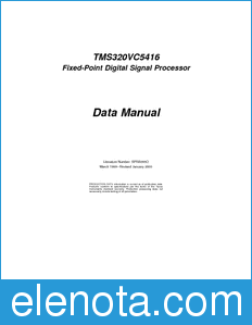 Texas Instruments TMS320VC5416 datasheet