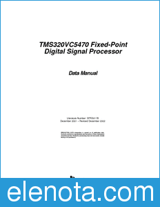 Texas Instruments TMS320VC5470 datasheet