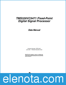 Texas Instruments TMS320VC5471 datasheet