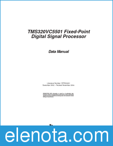 Texas Instruments TMS320VC5501 datasheet