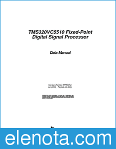 Texas Instruments TMS320VC5510 datasheet