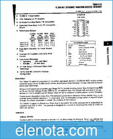 Texas Instruments TMS4116 datasheet