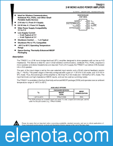Texas Instruments TPA0211 datasheet