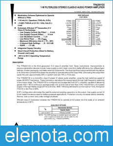 Texas Instruments TPA2001D2 datasheet