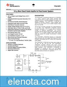 Texas Instruments TPA2100P1 datasheet