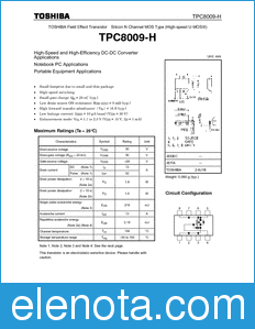Toshiba TPC8009-H datasheet