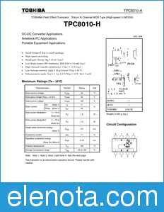 Toshiba TPC8010-H datasheet