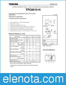 Toshiba TPC8015-H datasheet