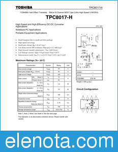Toshiba TPC8017-H datasheet