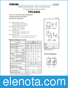 Toshiba TPC8405 datasheet
